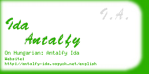 ida antalfy business card